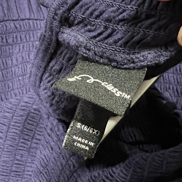 Art Class Navy Sleeveless Ruffle Mock Neck Dress - Picture 3 of 4